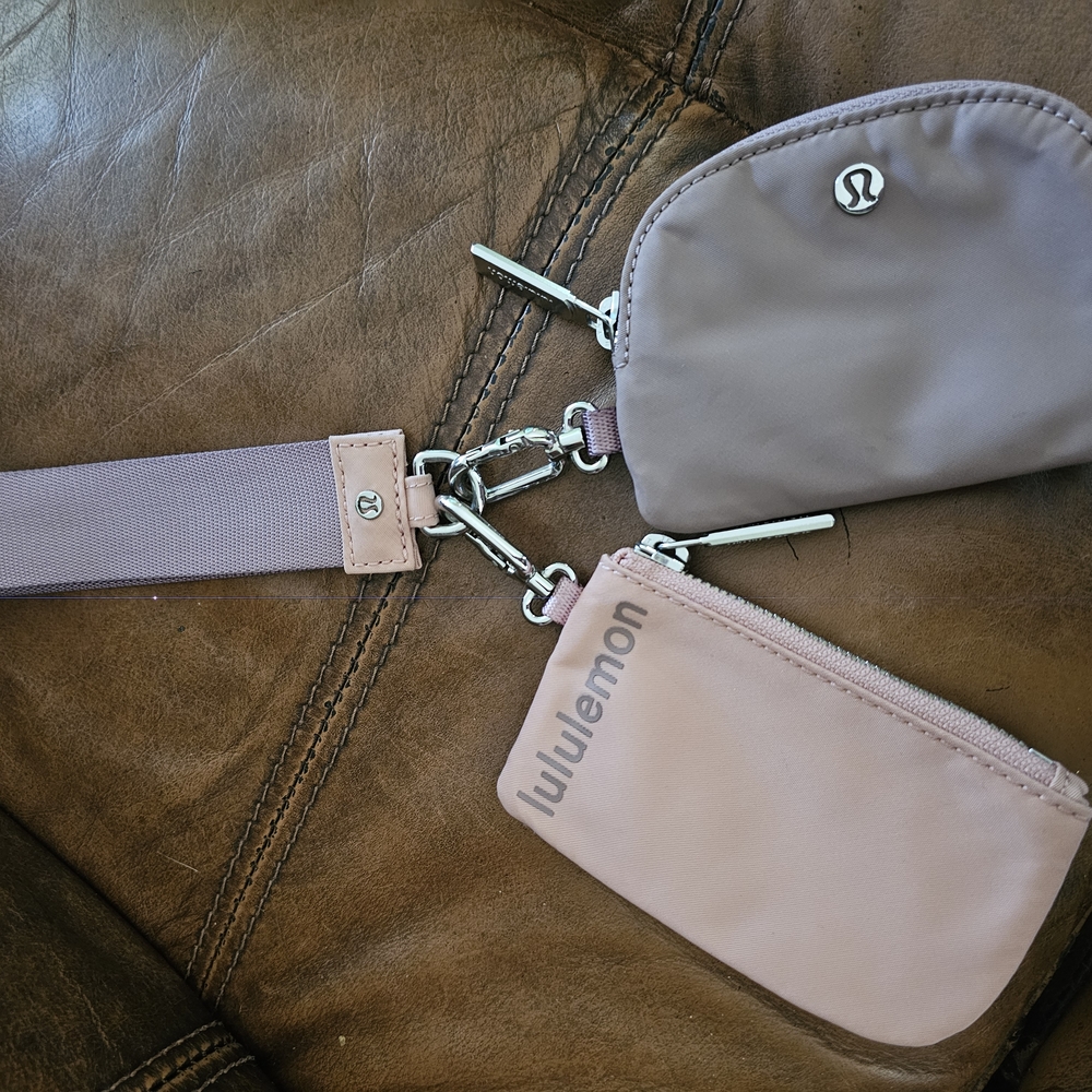Lululemon Pink and Gray Belt Bag
